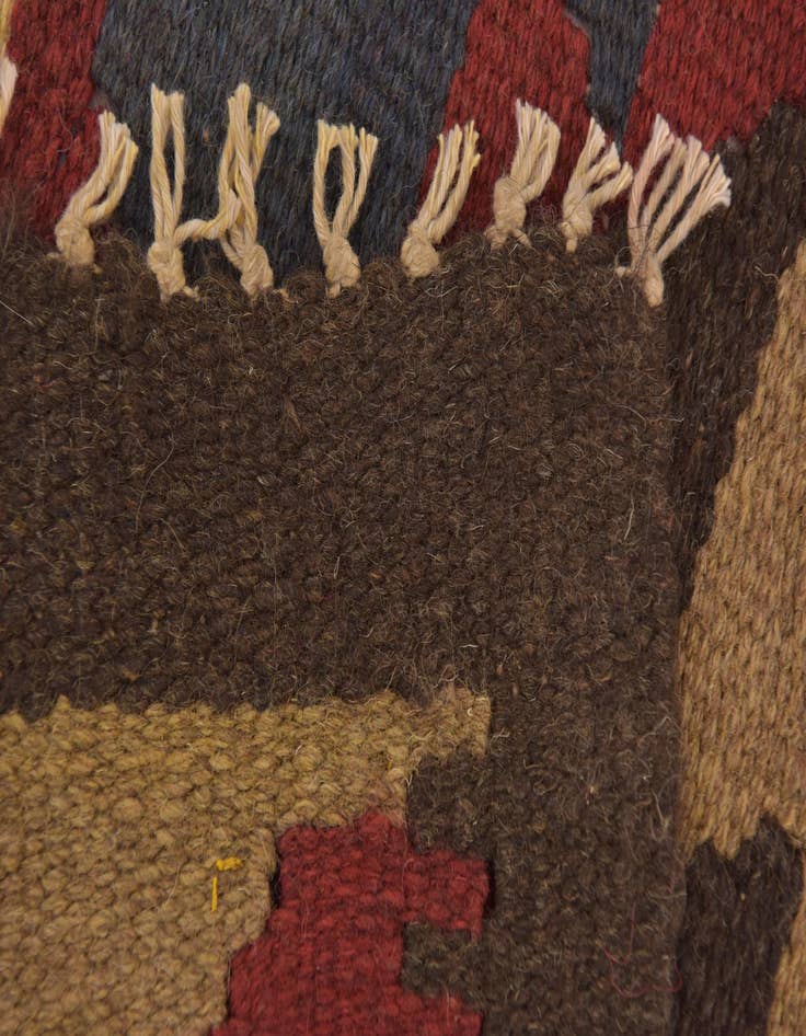 Detail image of  3' 5 x 6' 7  Hand Woven Kilim Maymana Wool Runner Rug