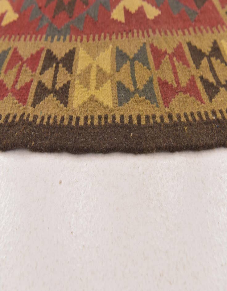 Detail image of  3' 5 x 6' 5  Hand Woven Kilim Maymana Wool Runner Rug