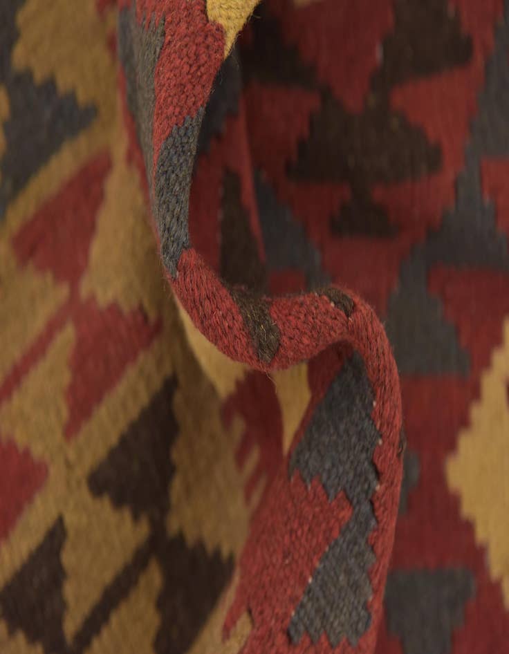 Detail image of  3' 5 x 6' 5  Hand Woven Kilim Maymana Wool Runner Rug