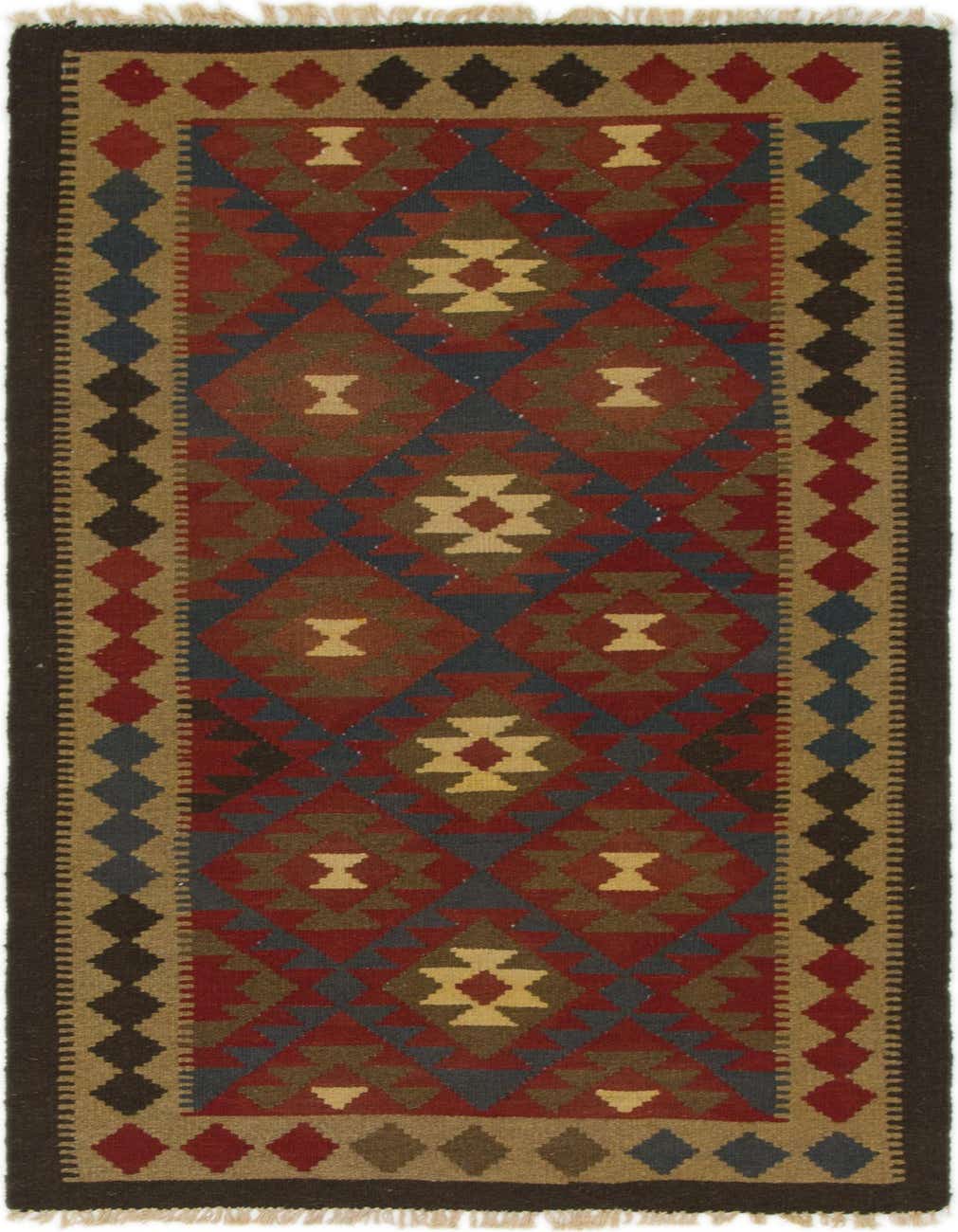 Primary image  3' 2 x 6' 3  Hand Woven Kilim Maymana Wool Runner Rug