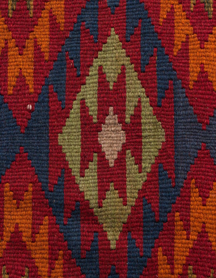 Detail image of  3' 1 x 6' 4  Hand Woven Kilim Maymana Wool Runner Rug