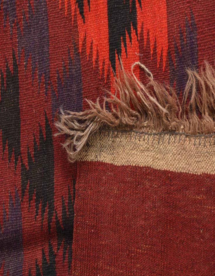 Detail image of  4' 4 x 15' 7  Hand Woven Kilim Maymana Wool Runner Rug