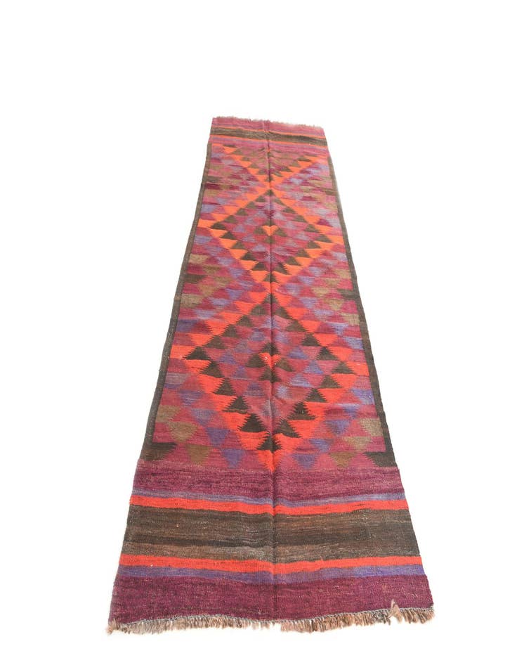 Detail image of  3' 9 x 10' 1  Hand Woven Kilim Modern Wool Runner Rug