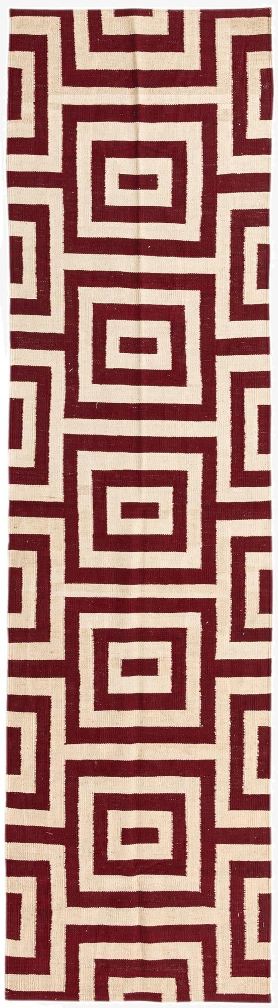  2' 7 x 9' 9  Hand Woven Kilim Modern Wool Runner Rug