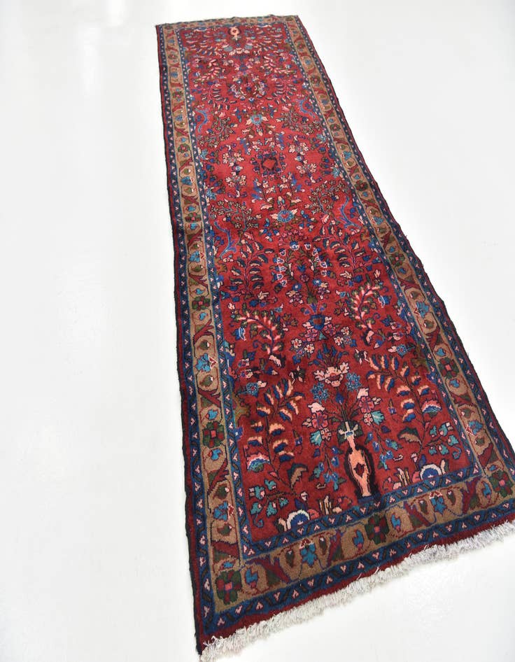 Detail image of  4' x 9' 5  Hand Knotted Liliyan Persian Wool Runner Rug