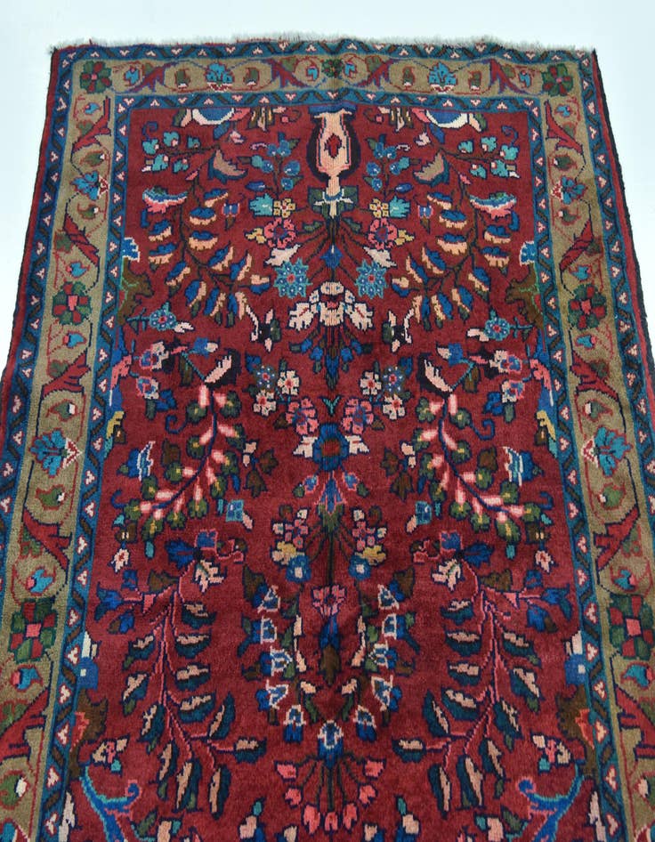 Detail image of  4' x 9' 5  Hand Knotted Liliyan Persian Wool Runner Rug