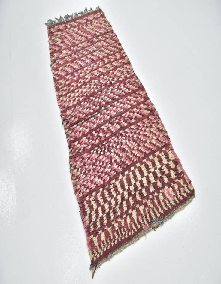 Detail image of  3' 4 x 7' 8  Hand Knotted Moroccan Wool Runner Rug