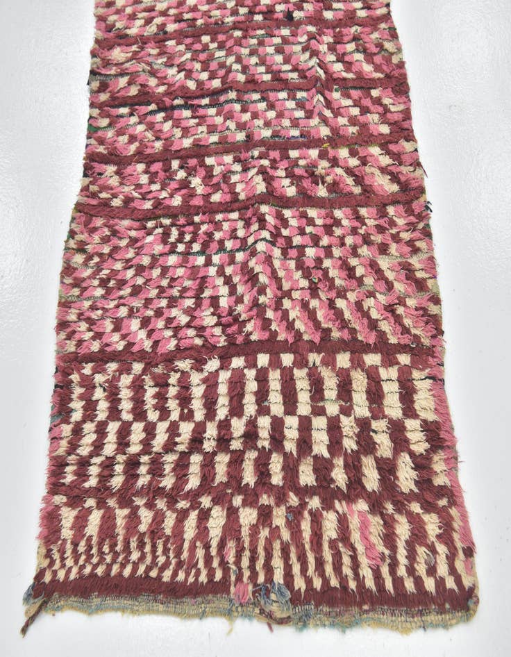 Detail image of  3' 4 x 7' 8  Hand Knotted Moroccan Wool Runner Rug