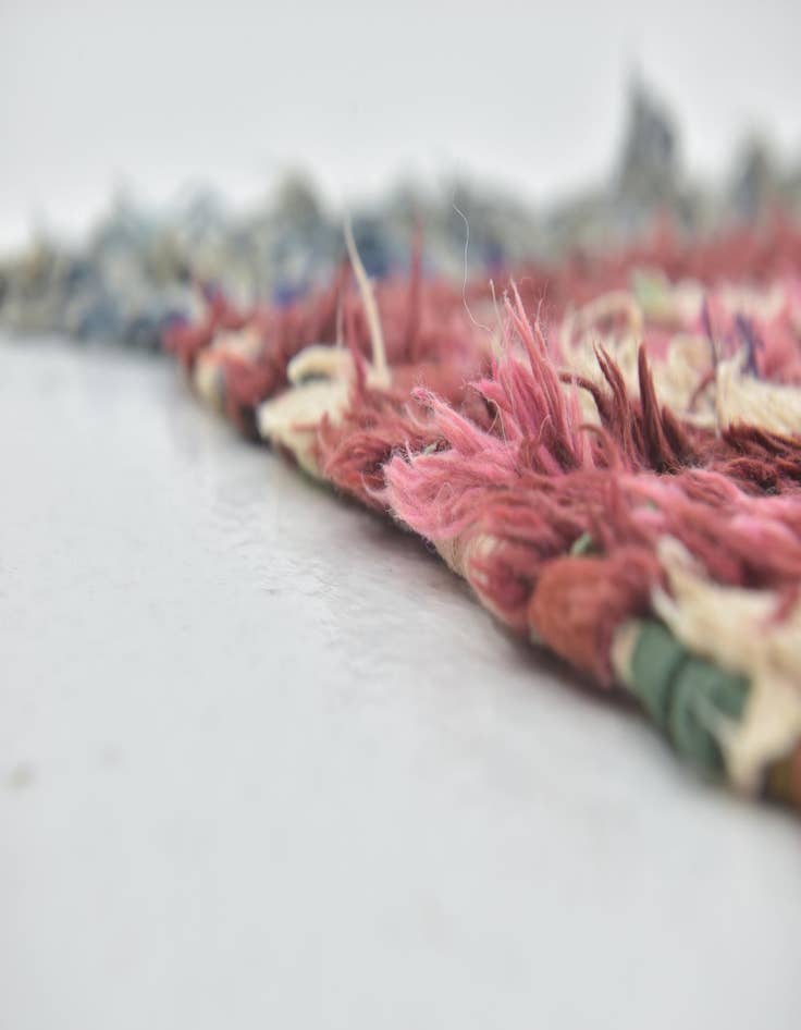 Detail image of  3' 4 x 7' 8  Hand Knotted Moroccan Wool Runner Rug