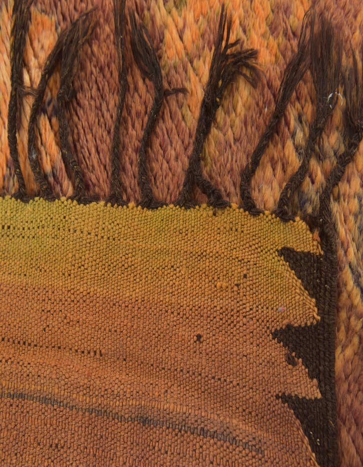 Detail image of  5' 10 x 10' 10  Hand Knotted Moroccan Wool Runner Rug