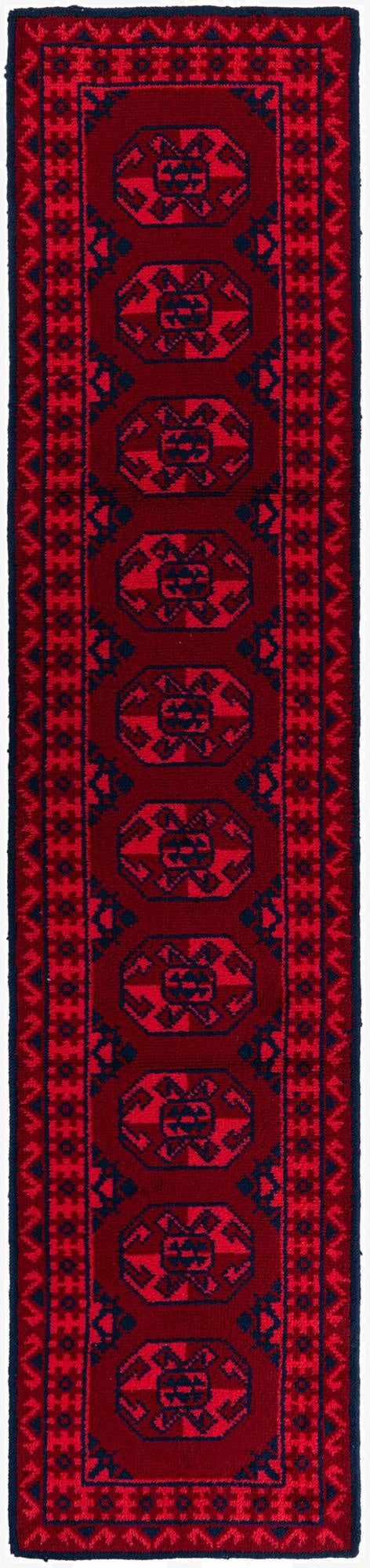  2' 7 x 11' 6  Hand Knotted Moroccan Wool Runner Rug
