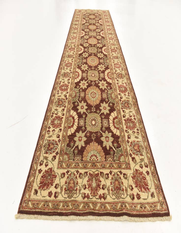 Detail image of  3' 2 x 10' 7  Hand Knotted Peshawar Ziegler Runner Rug