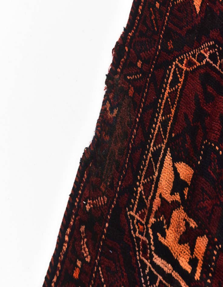 Detail image of  4' 5 x 12' 3  Hand Knotted Shiraz Persian Wool Runner Rug