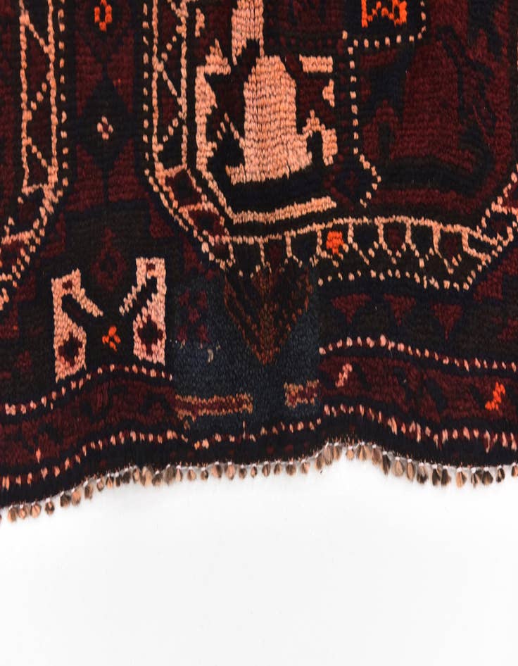 Detail image of  4' 5 x 12' 3  Hand Knotted Shiraz Persian Wool Runner Rug