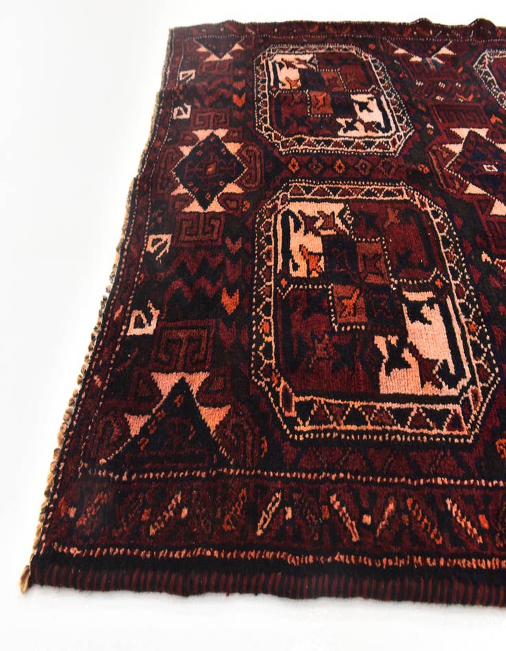 Detail image of  4' 5 x 12' 3  Hand Knotted Shiraz Persian Wool Runner Rug
