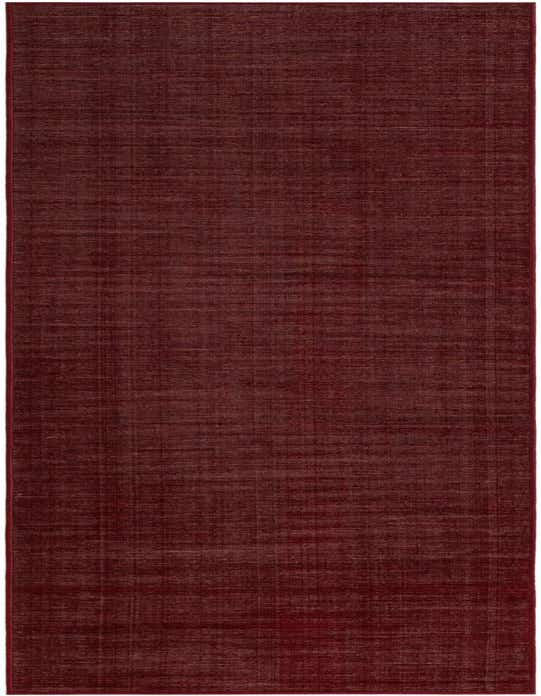 A 10 ft runner rug from the SoHo collection in a rich red color with a subtle textured, solid pattern, ideal for hallways.