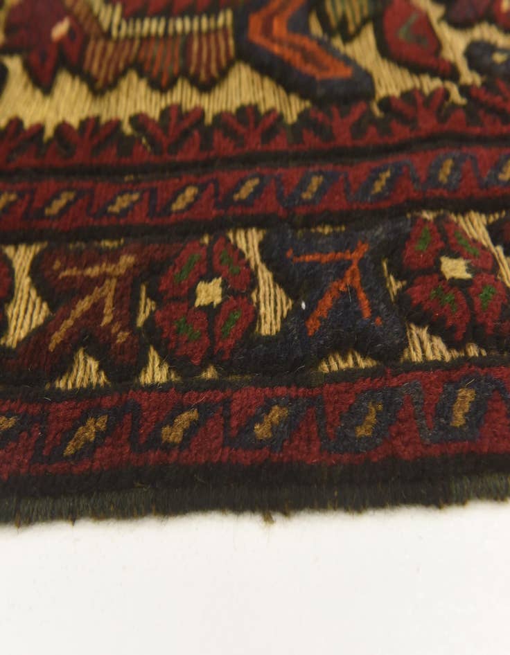 Detail image of  2' 6 x 4' 7  Hand Knotted Sumak Wool Runner Rug