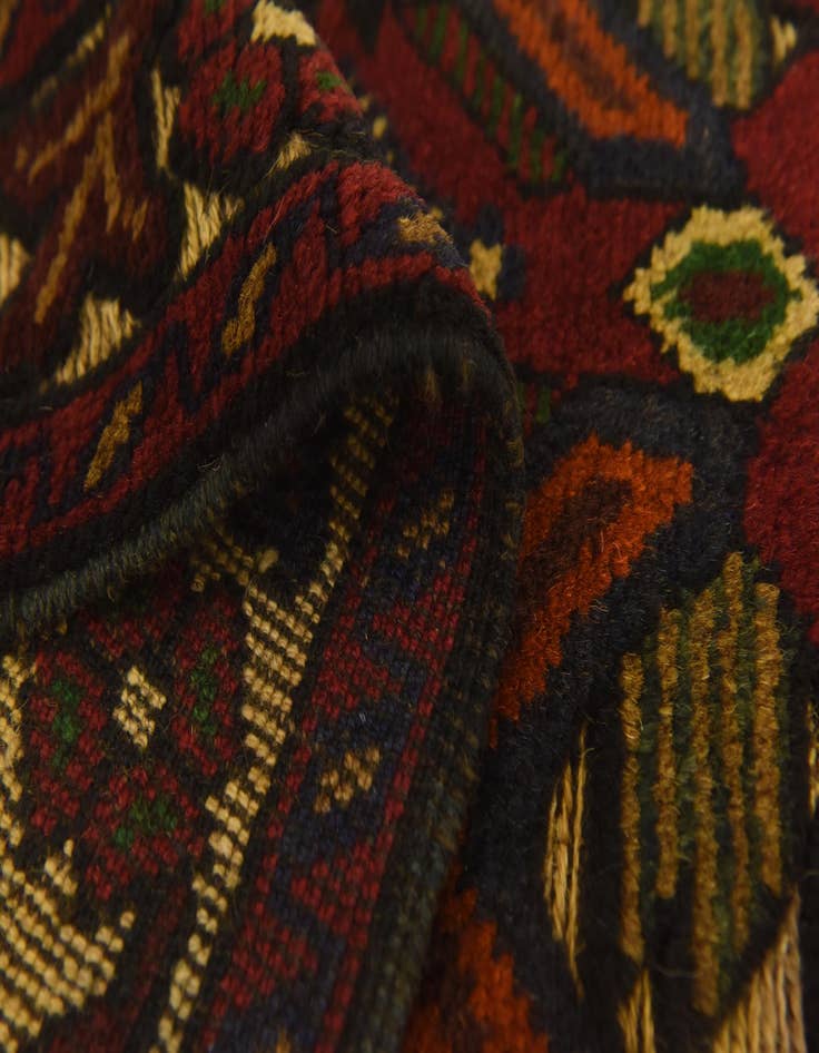 Detail image of  2' 6 x 4' 7  Hand Knotted Sumak Wool Runner Rug