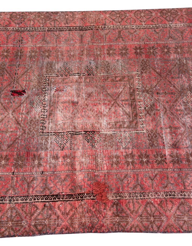 Detail image of  3' 3 x 6' 8  Hand Knotted Ultra Vintage Persian Wool Runner Rug