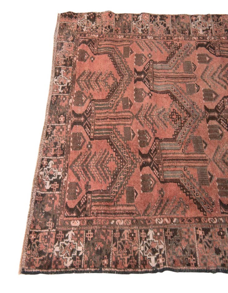 Detail image of  3' 9 x 9' 2  Hand Knotted Ultra Vintage Persian Wool Runner Rug