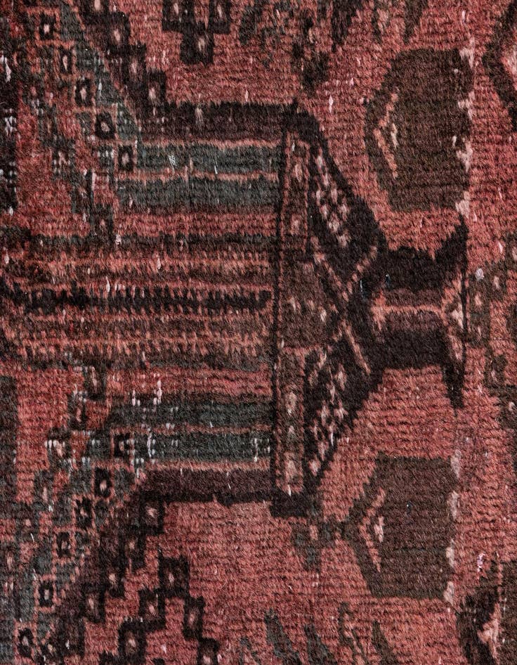 Detail image of  3' 9 x 9' 2  Hand Knotted Ultra Vintage Persian Wool Runner Rug