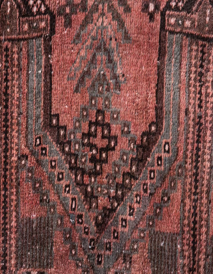 Detail image of  3' 9 x 9' 2  Hand Knotted Ultra Vintage Persian Wool Runner Rug