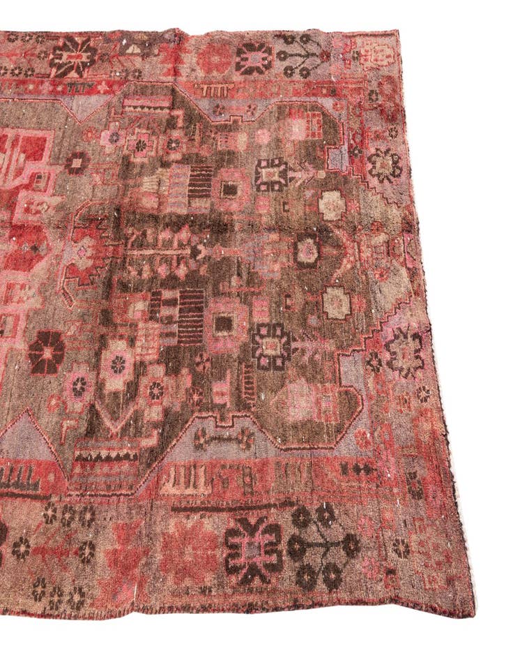 Detail image of  4' 6 x 9' 5  Hand Knotted Ultra Vintage Persian Wool Runner Rug