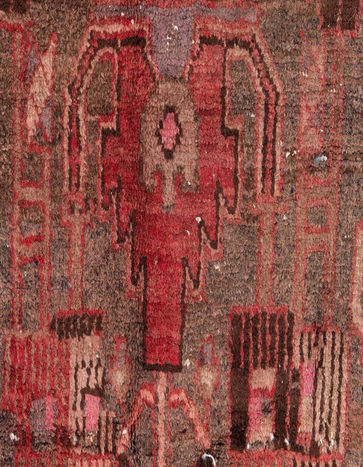 Detail image of  4' 6 x 9' 5  Hand Knotted Ultra Vintage Persian Wool Runner Rug