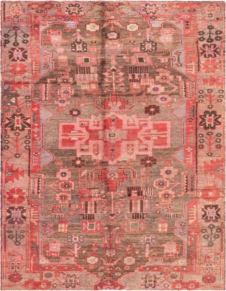  4' 6 x 9' 5  Hand Knotted Ultra Vintage Persian W...