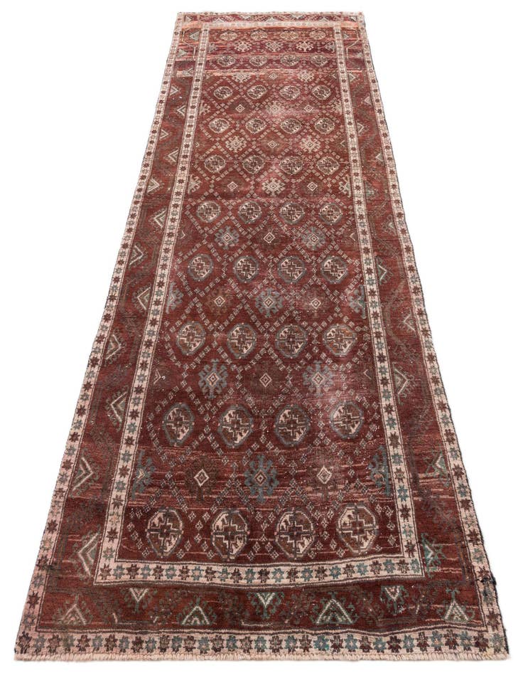 Detail image of  3' 10 x 9' 7  Hand Knotted Ultra Vintage Persian Wool Runner Rug