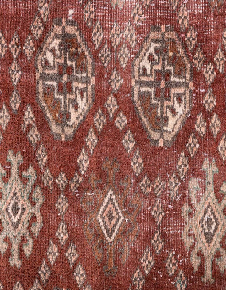 Detail image of  3' 10 x 9' 7  Hand Knotted Ultra Vintage Persian Wool Runner Rug