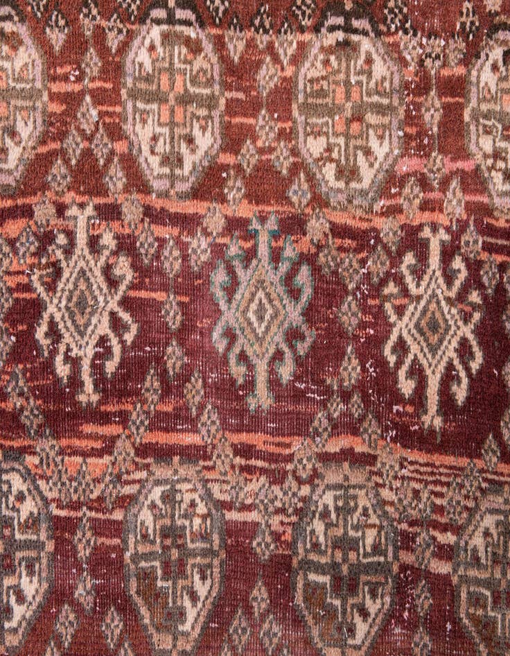 Detail image of  3' 10 x 9' 7  Hand Knotted Ultra Vintage Persian Wool Runner Rug