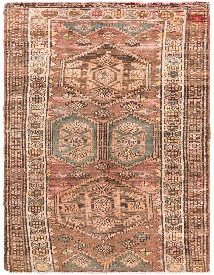  3' 10 x 10' 9  Hand Knotted Ultra Vintage Persian W...