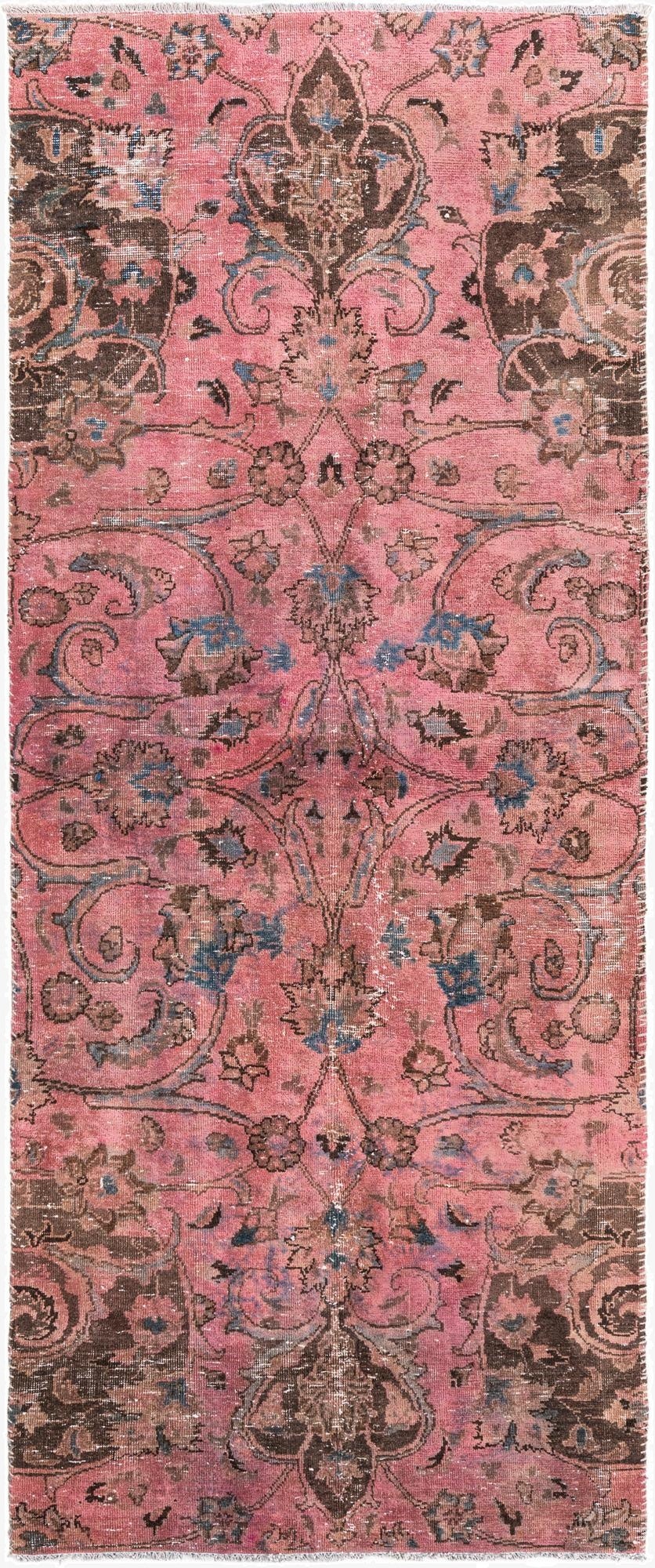  4' x 9' 4  Hand Knotted Ultra Vintage Persian Wool Runner Rug