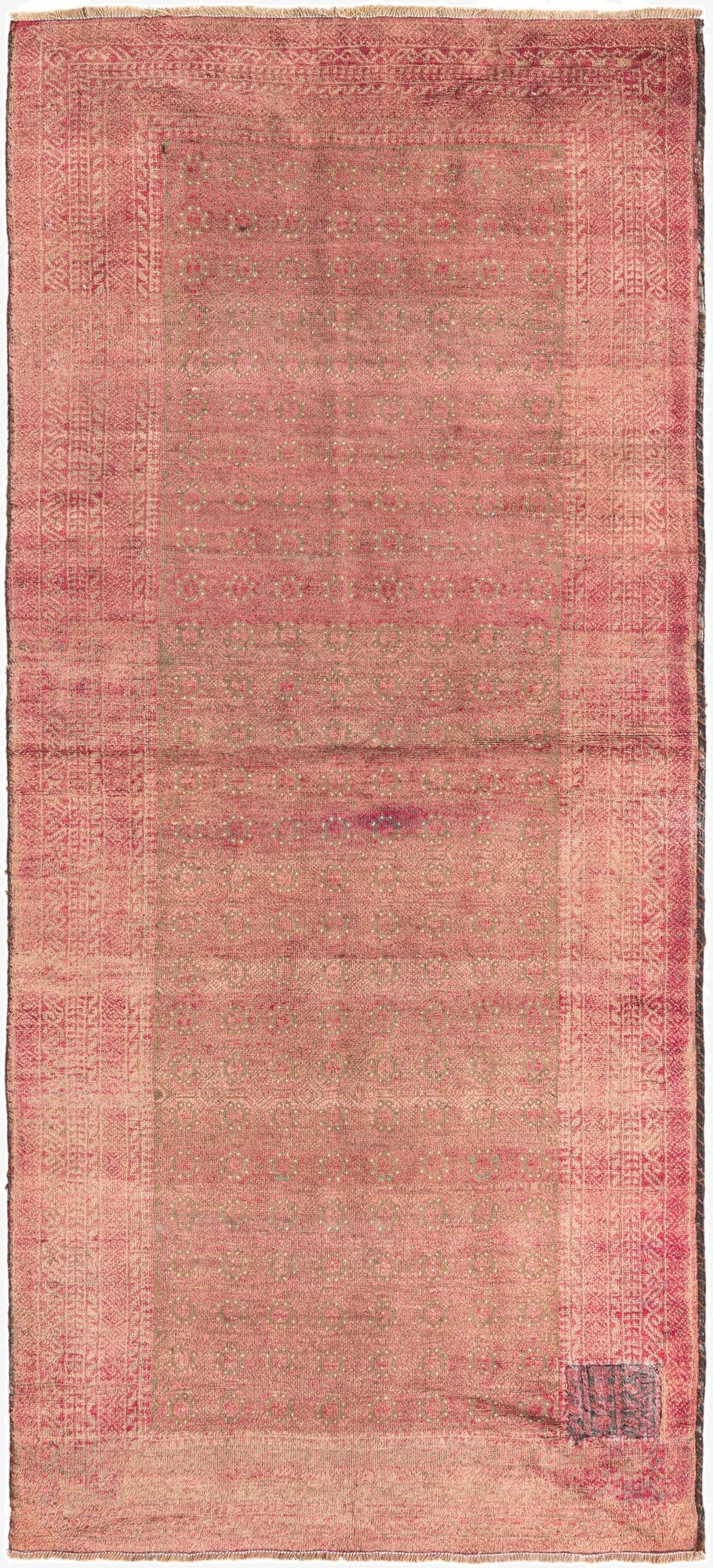  3' 10 x 8' 9  Hand Knotted Ultra Vintage Persian Wool Runner Rug