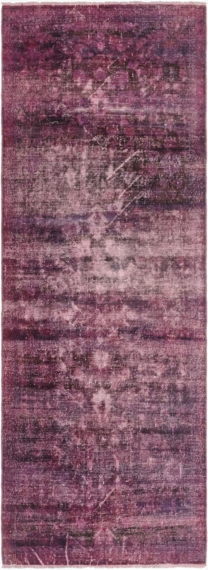  3' 8 x 10' 4  Hand Knotted Ultra Vintage Persian Wool Runner Rug