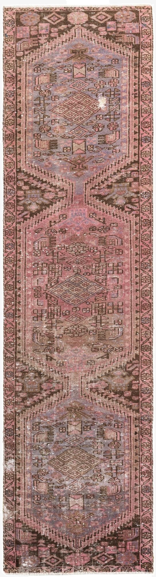  2' 5 x 9' 4  Hand Knotted Ultra Vintage Persian Wool Runner Rug