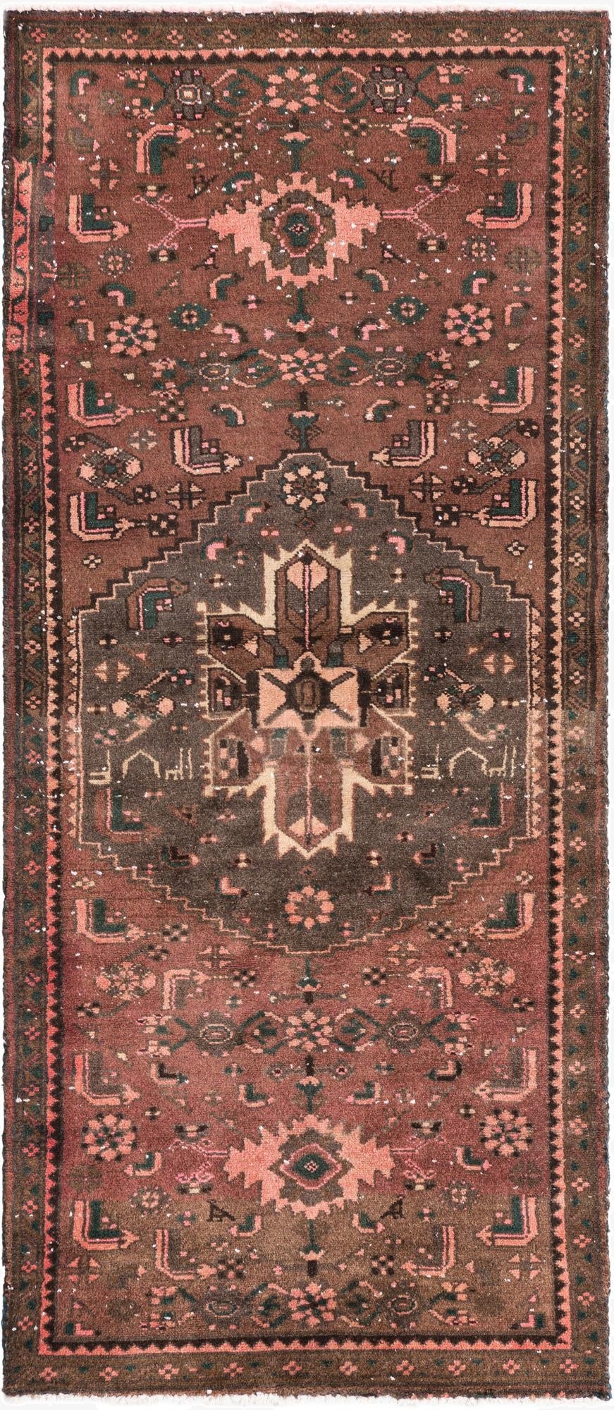  2' 9 x 6' 3  Hand Knotted Ultra Vintage Persian Wool Runner Rug