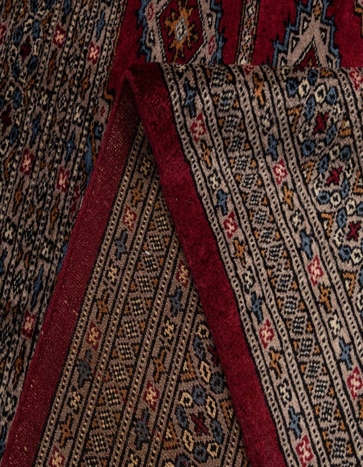 Detail image of  6' x 6' 2  Hand Knotted Bokhara Oriental Wool Square Rug