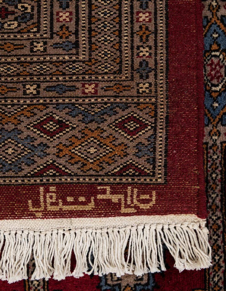 Detail image of  6' x 6' 2  Hand Knotted Bokhara Oriental Wool Square Rug