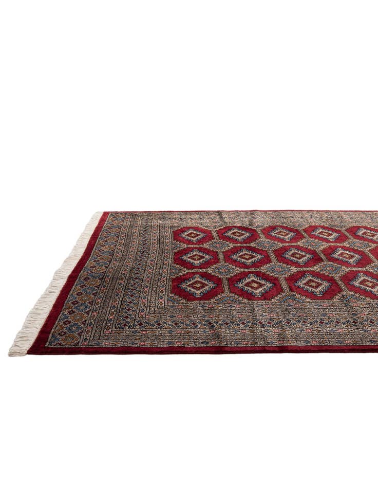 Detail image of  6' x 6' 2  Hand Knotted Bokhara Oriental Wool Square Rug