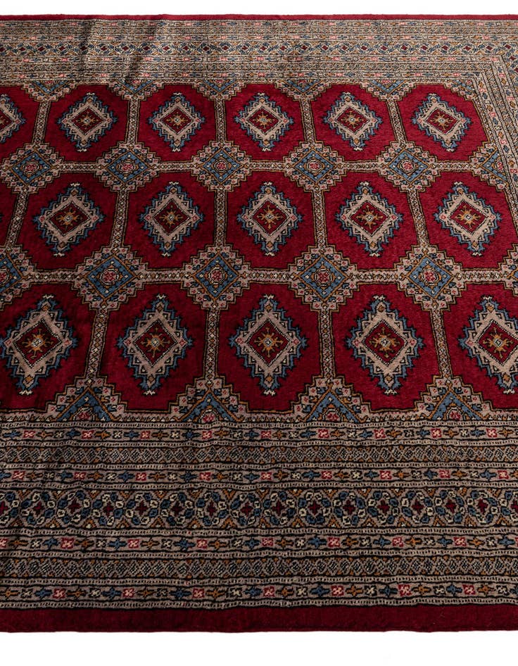Detail image of  6' x 6' 2  Hand Knotted Bokhara Oriental Wool Square Rug