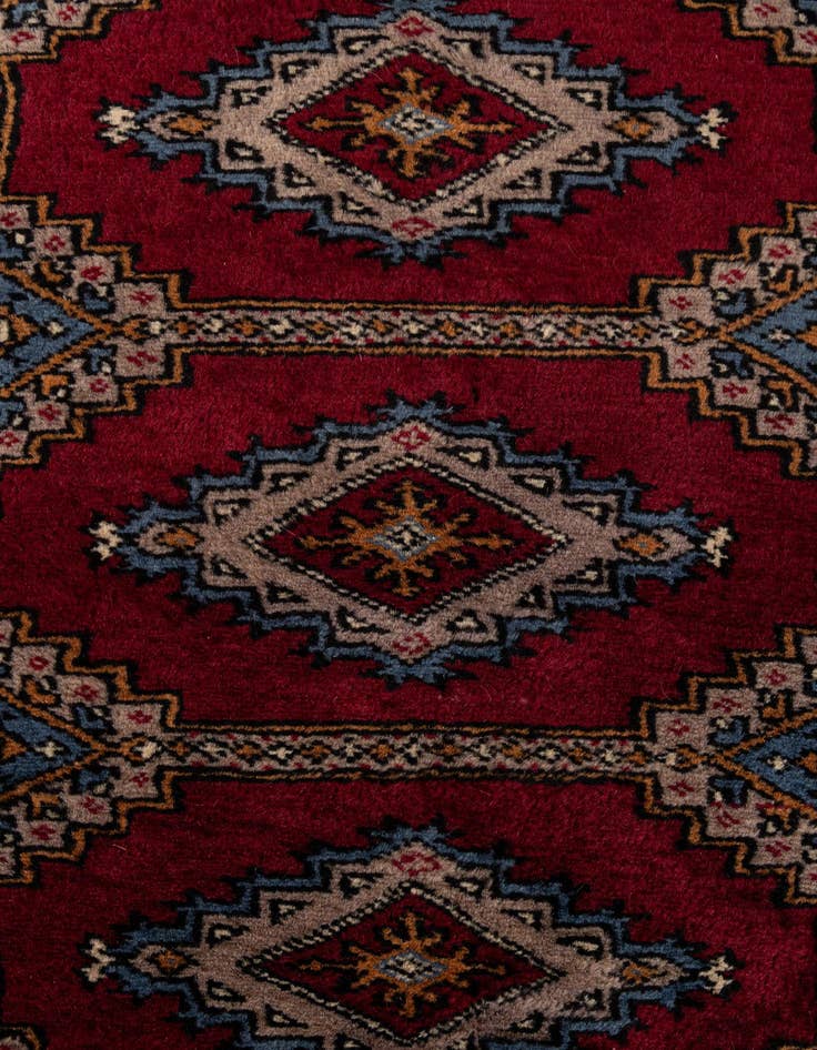 Detail image of  6' x 6' 2  Hand Knotted Bokhara Oriental Wool Square Rug