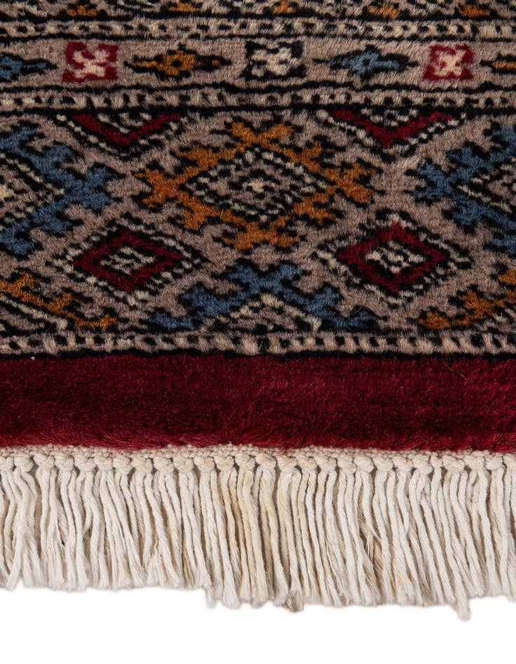 Detail image of  6' x 6' 2  Hand Knotted Bokhara Oriental Wool Square Rug