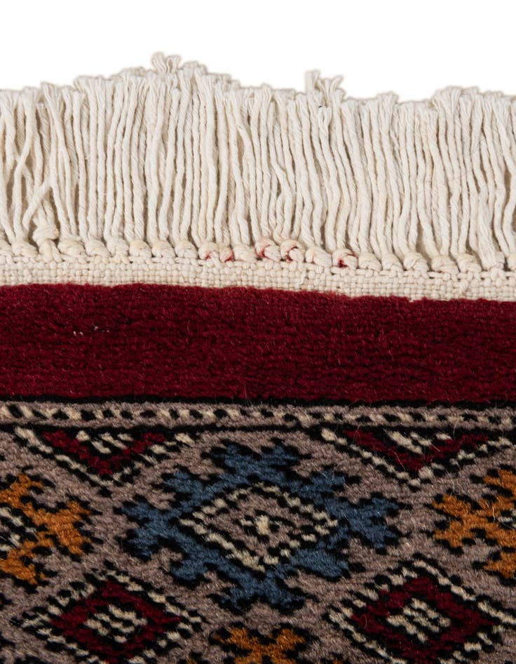 Detail image of  6' x 6' 2  Hand Knotted Bokhara Oriental Wool Square Rug