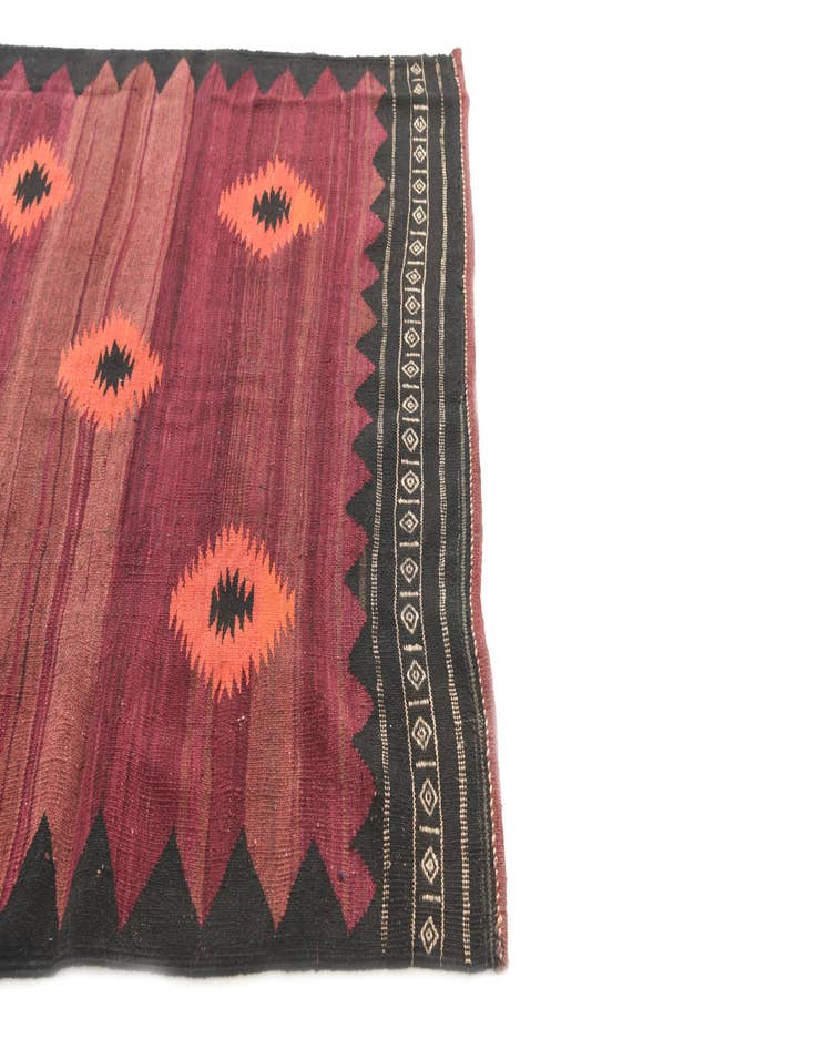 Detail image of  4' 4 x 4' 7  Hand Woven Kilim Afghan Wool Square Rug