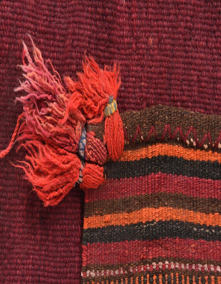 Detail image of  3' 4 x 3' 6  Hand Woven Kilim Afghan Wool Square Rug