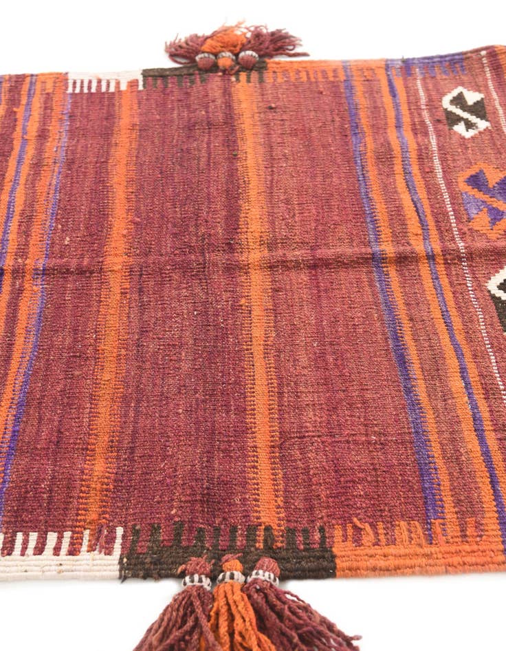 Detail image of  3' 5 x 3' 9  Hand Woven Kilim Fars Wool Square Rug