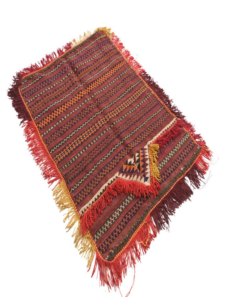 Detail image of  3' 1 x 4'  Hand Woven Kilim Fars Wool Square Rug