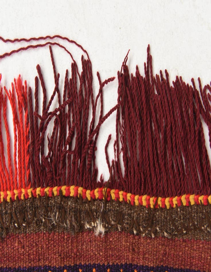 Detail image of  3' 1 x 4'  Hand Woven Kilim Fars Wool Square Rug